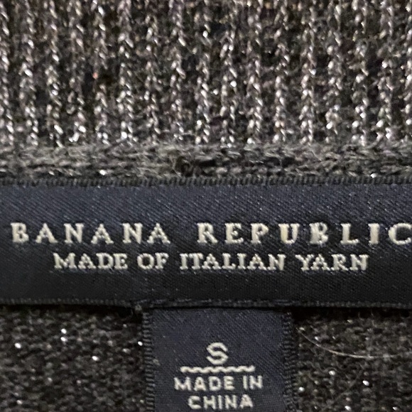 EUC Sparkly Banana Republic tunic sweater dress, size Small, Silver/Black - Picture 4 of 7